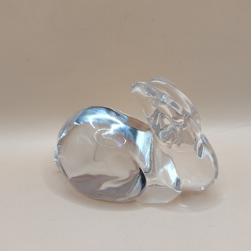 Vintage Signed DAUM France Bunny Rabbit Crystal Figurine